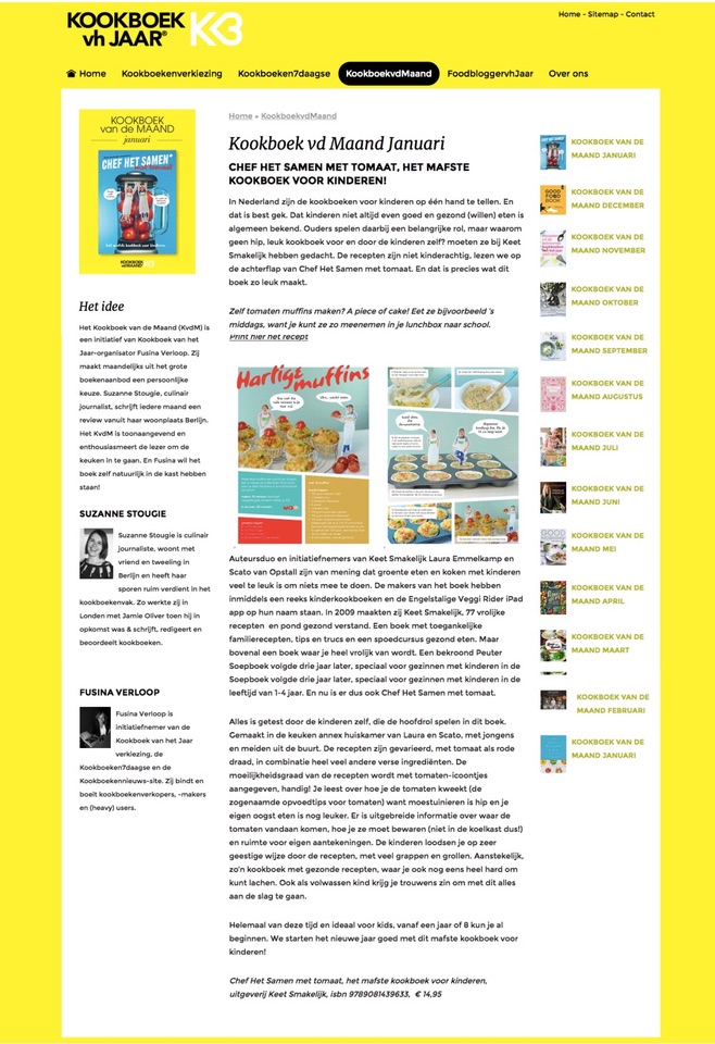 kookboek van de maand