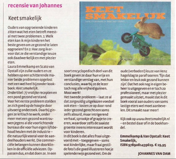 Johannes van Dam recensie Keet Smakelijk